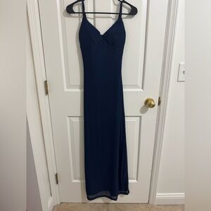 SHEIN Blue Sweetheart Neck Sleeveless Prom Gown